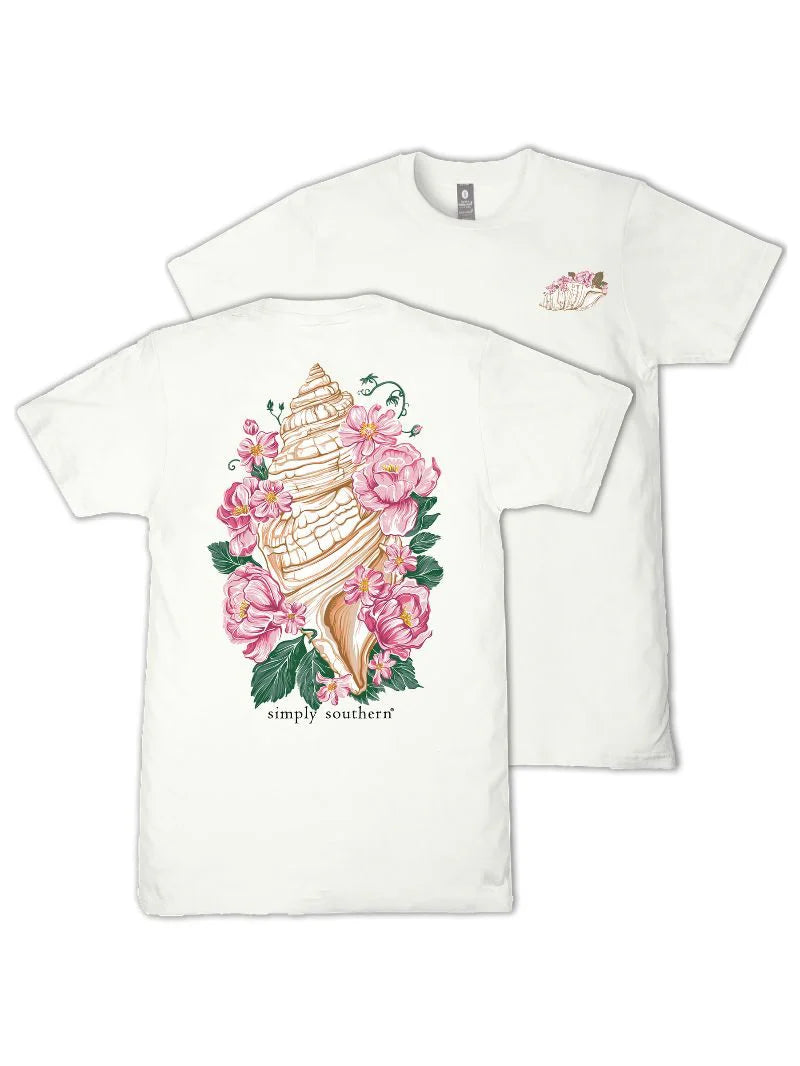 Ladies' Simply Southern Floral Conch Shell SS (Oyster)