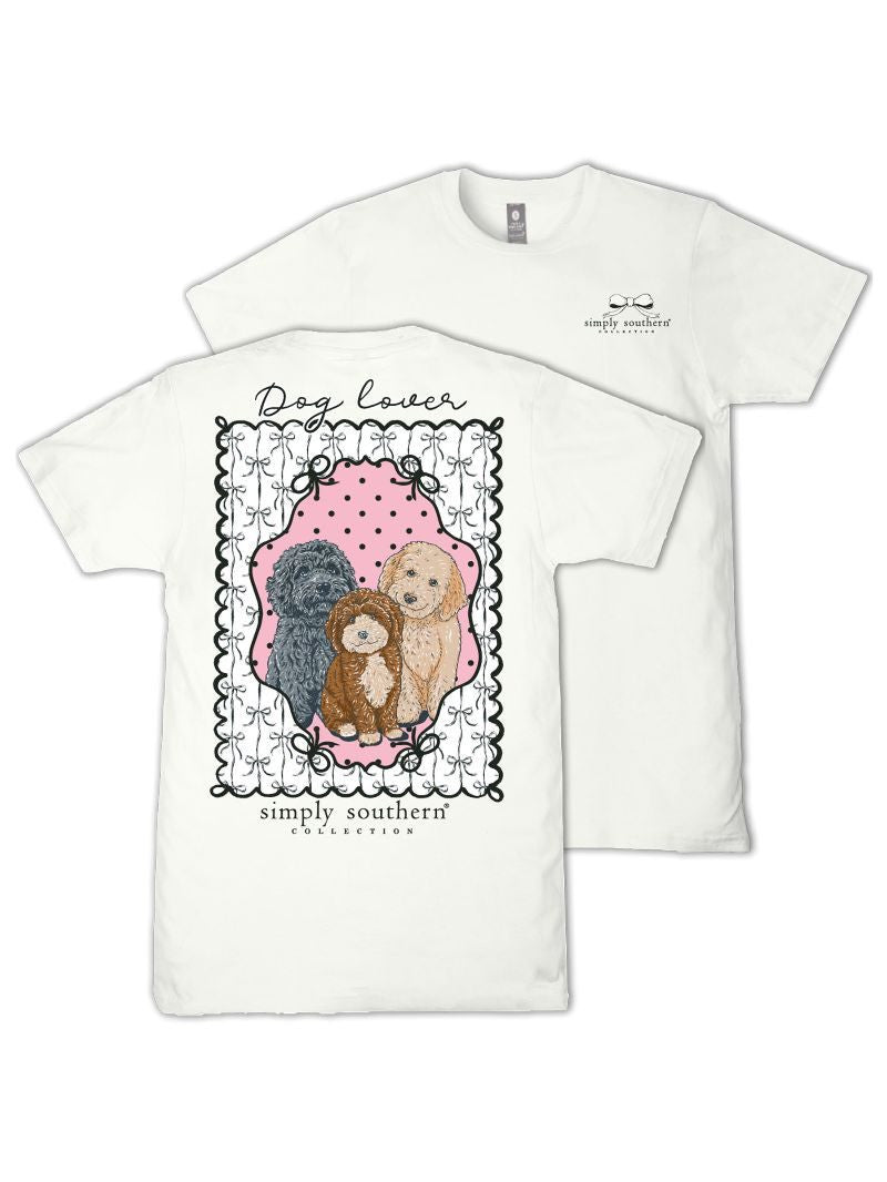 Ladies' Simply Southern Dog Lover Bows SS (Oyster)