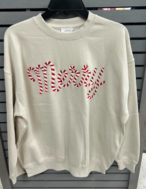Reflex Merry Candy Cane Sweatshirt (Beige)