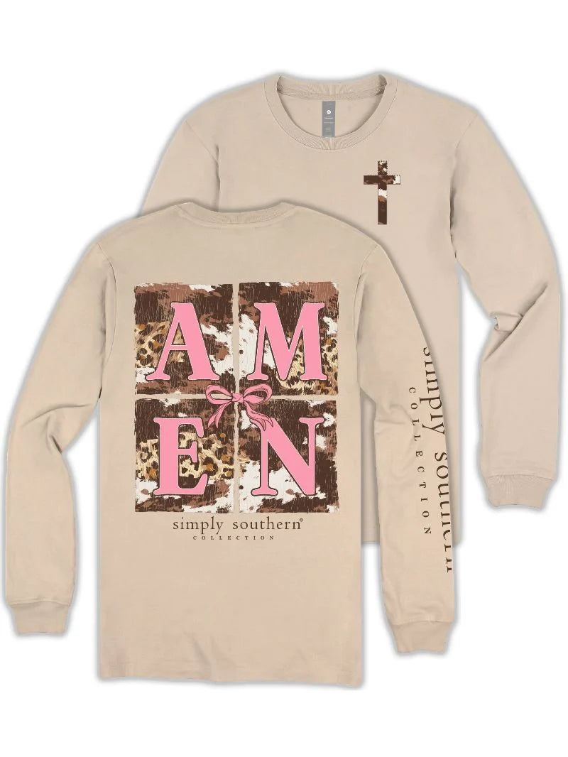 Ladies' Simply Southern 'Amen' LS (Linen)