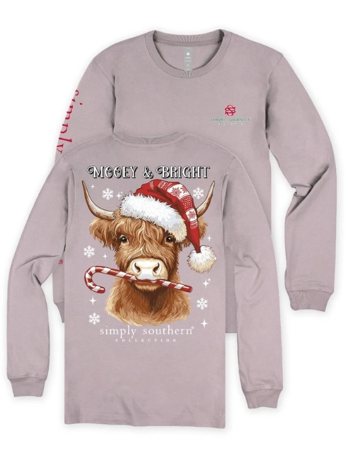 Simply Southern "Mooey & Bright L/S (Driftwood)