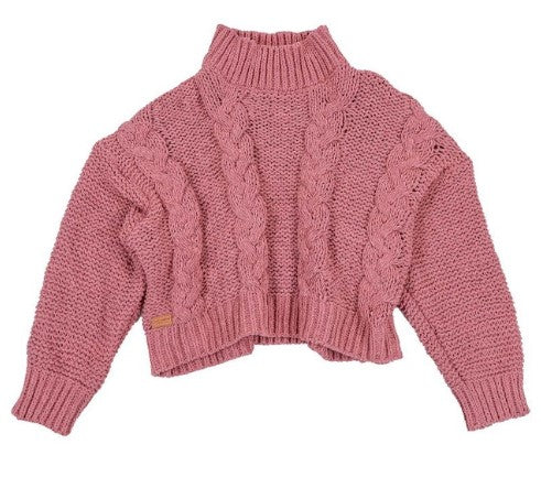 Ladies Simply Southern Cropped Braided Sweater