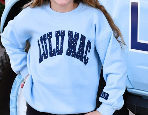 Youth Girlie Girl LULU MAC Stitch Polka Dot Sweatshirt