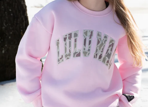 Youth Girlie Girl LULU MAC Camo Logo Sweatshirt