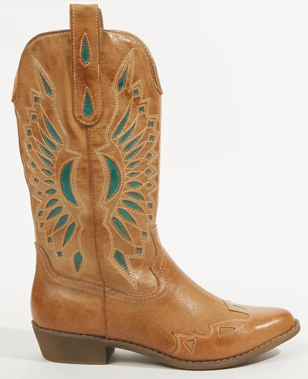 Coconuts By Matisse Bandera Western Boot Tan/Turquoise