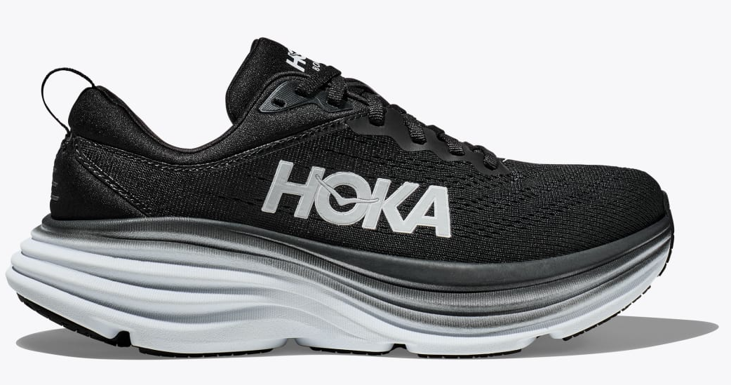 Men s Hoka Bondi 8 Wide Black White