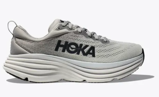 Men's Hoka Bondi 8 Wide (Sharkskin/Harbor Mist)