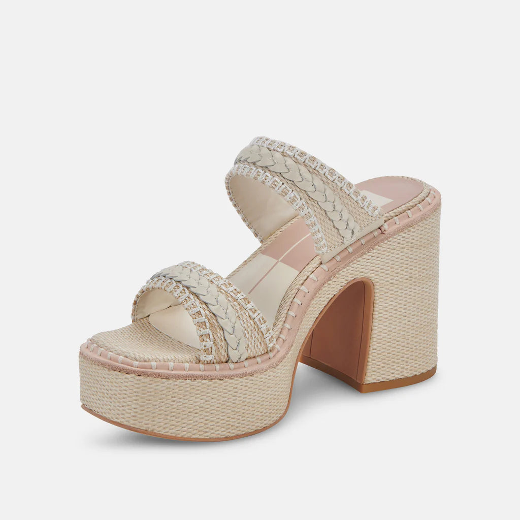 Dolce Vita Whim Platform Heel Oatmeal Raffia