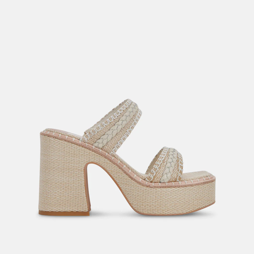 Dolce Vita Whim Platform Heel Oatmeal Raffia
