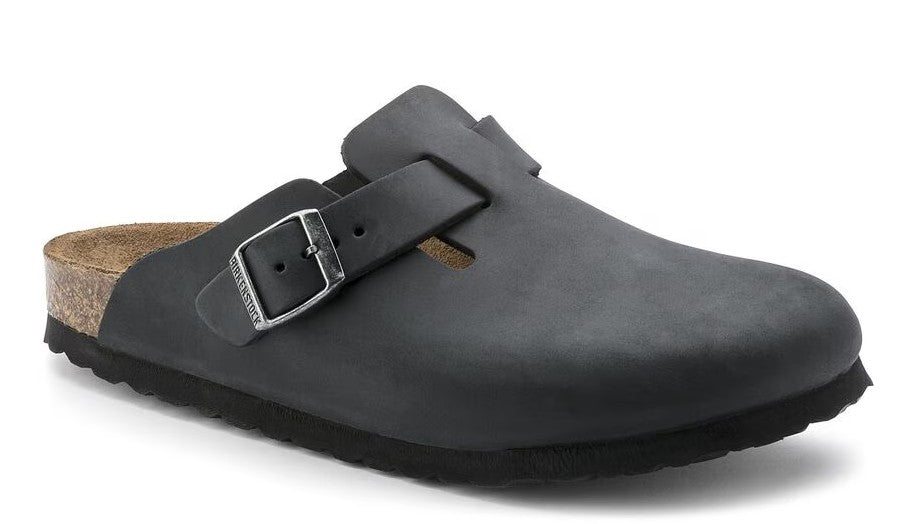 Birkenstock (Unisex) Boston (Oiled Leather-Black)