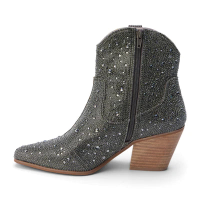 Marlo Smoke Rhinestone Western Ankle Boot