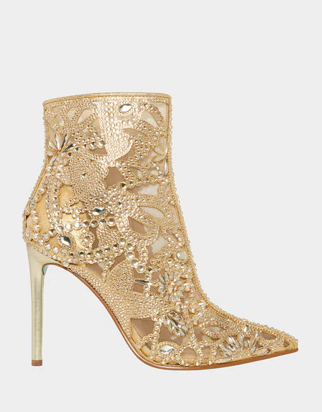 Betsey Johnson Light Gold Bolt Bootie