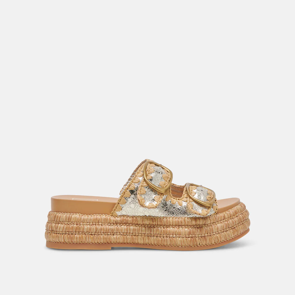 Dolce Vita Wanika Sandal Platinum Crackled Leather