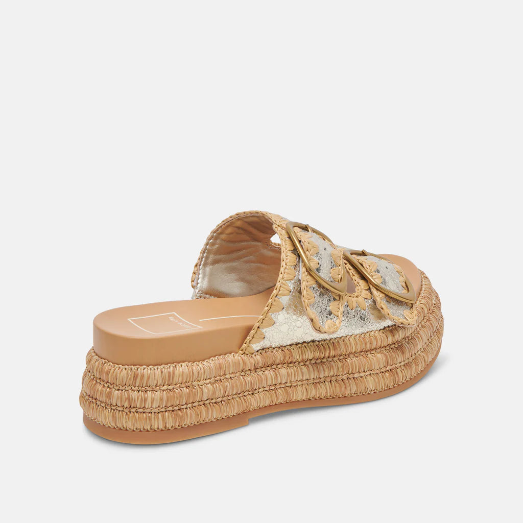 Dolce Vita Wanika Sandal Platinum Crackled Leather