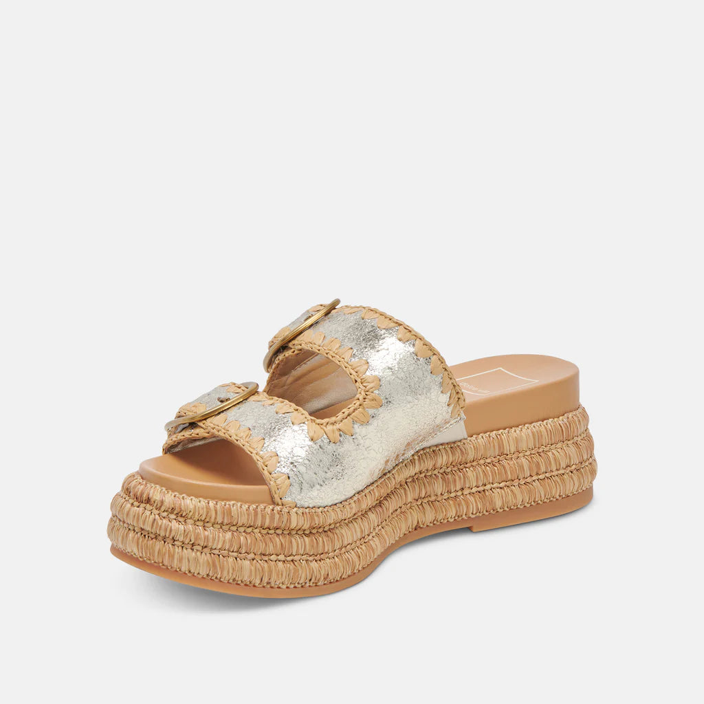 Dolce Vita Wanika Sandal Platinum Crackled Leather