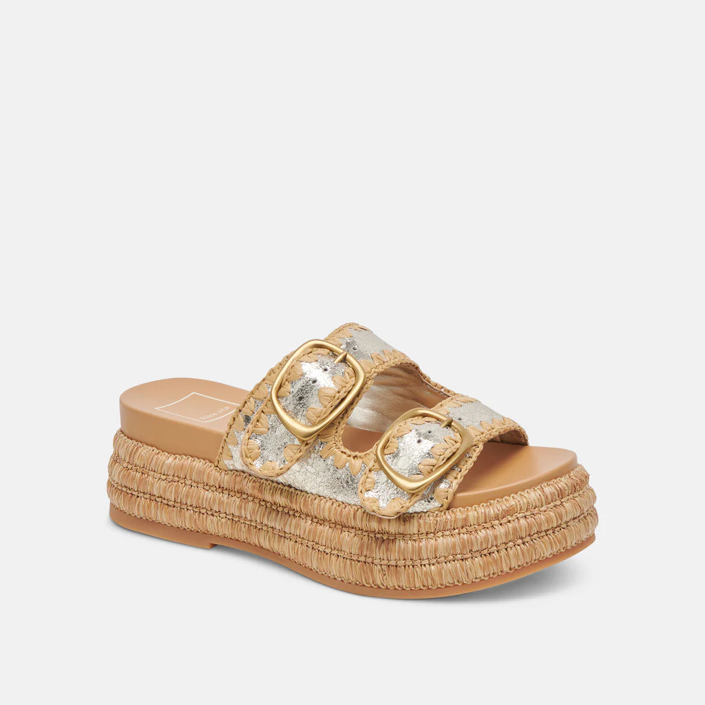 Dolce Vita Wanika Sandal Platinum Crackled Leather
