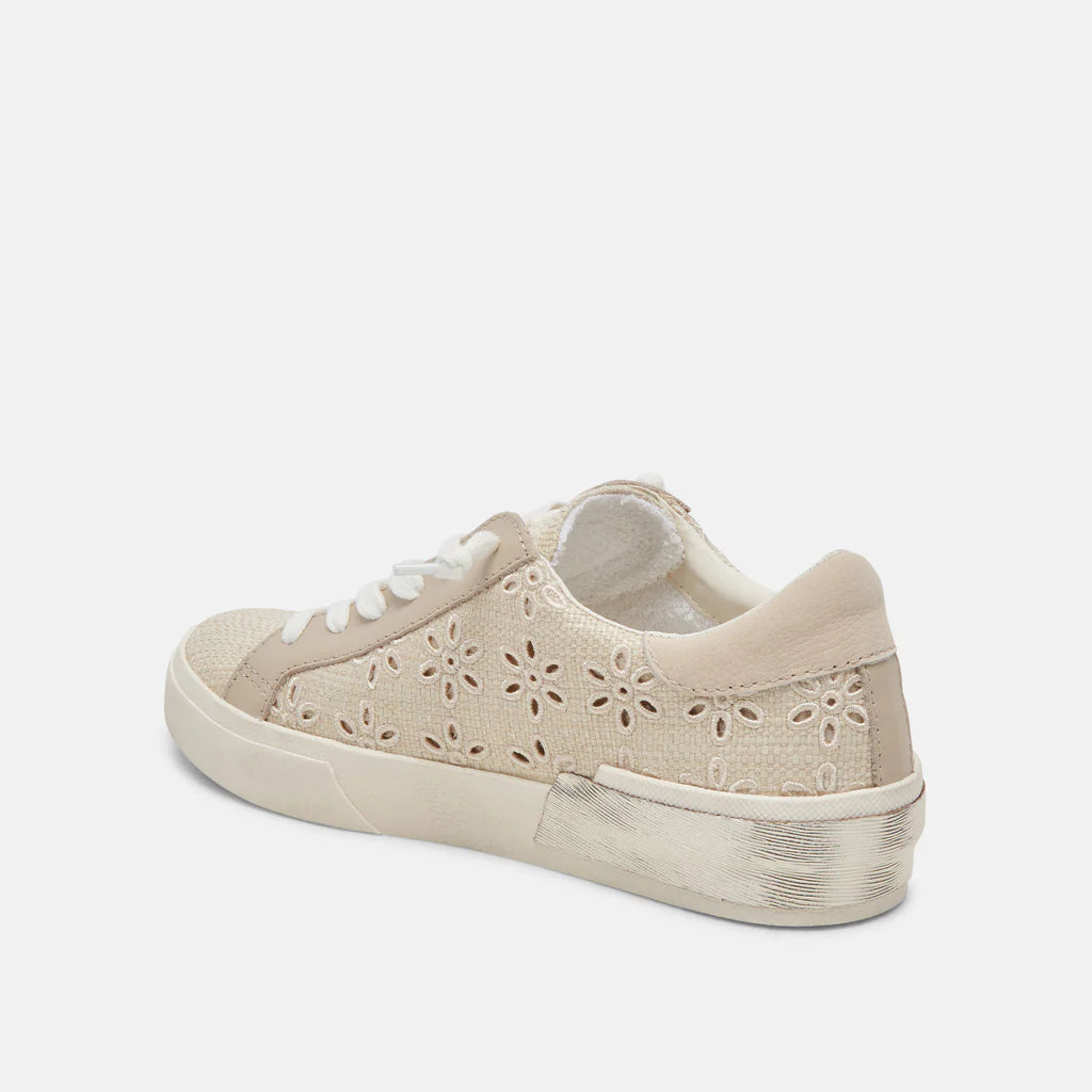 Dolce Vita Sneaker Oatmeal Floral Eyelet
