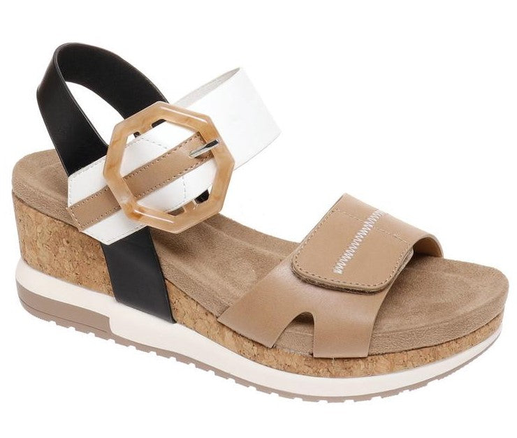 Pierre Dumas Lyra-2 Wedge Sandal Natural