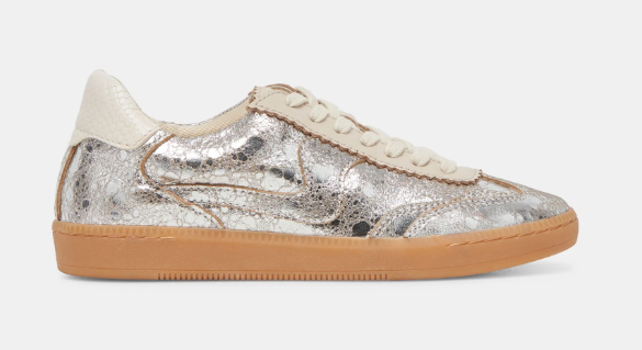 Dolce Vita Notice Sneaker (Silver Distressed Leather)