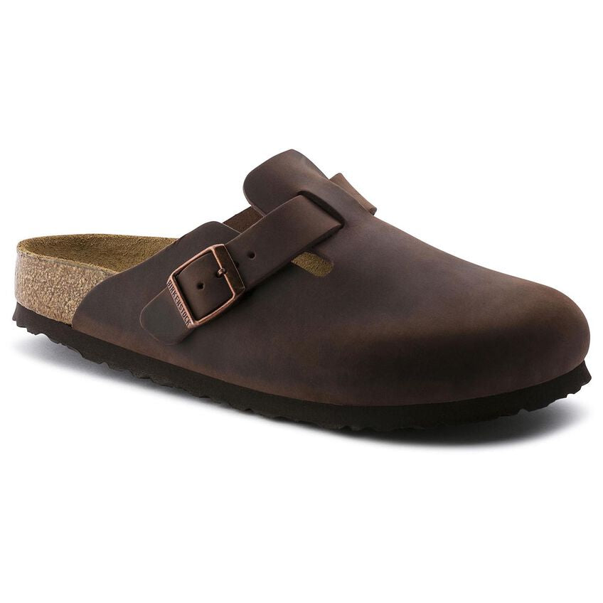 Birkenstock (Unisex) Boston Soft Footbed (Oiled Leather-Habana)