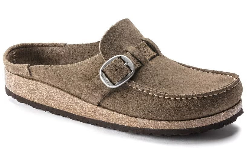 Women's Birkenstock Buckley Suede Leather Grey Taupe (Medium/Narrow/Width)