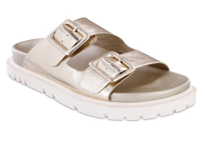 MIA Gen Double Buckle Strap Sandal (Gold Metallic)