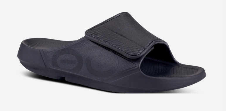 Men's (OOFOS) OOaah Sport Flex Slide (Matte Black)
