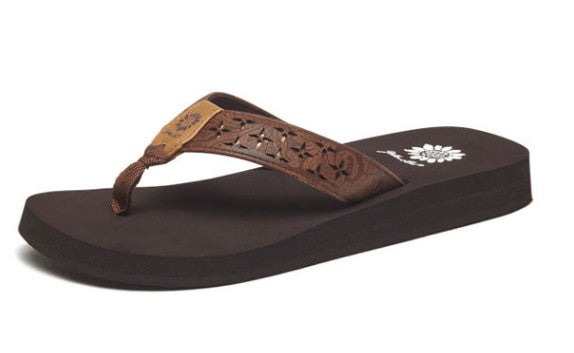 Yellow Box Benji Flip Flop (Dark Brown)