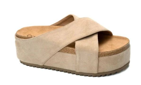 Corkys Don't Cross Me Platform Sandal (Sand)