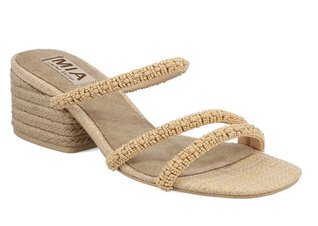 MIA Inara Block Heeled Sandal (Natural Bead)