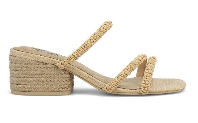 MIA Inara Block Heeled Sandal (Natural Bead)