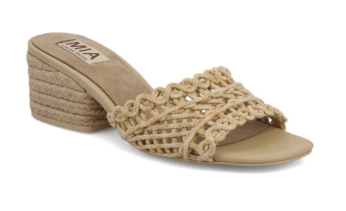 MIA Idella Blocked Heeled Sandal (Natural Woven)