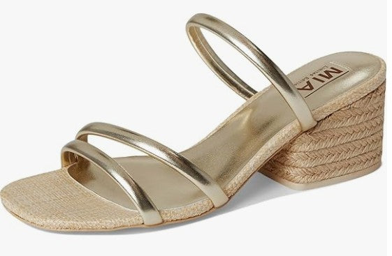 MIA Inara-L Blocked Heeled Sandal (Gold)