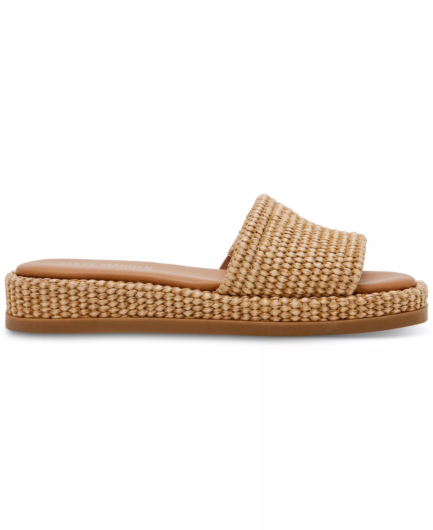 Steve Madden Boardwalk Raffia Flatform Sandal (Natural Raffia)