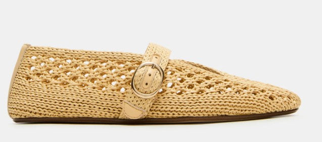 Steve Madden Alara Mary Jane Flat (Natural Raffia)