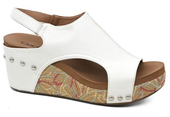Corkys Carley Wedge Sandal (White 2)