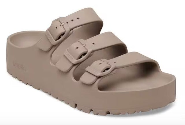 Women's Birkenstock Grey Taupe Florida Flex Platform EVA Sandal (Medium/Narrow/Width)