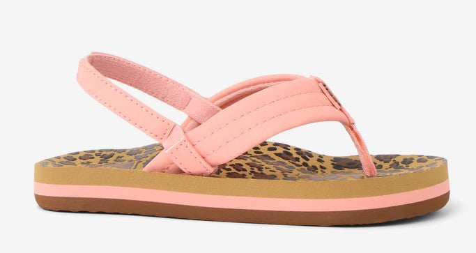 Little Girls' Reef Little Ahi Sandal (Leopard/Canyon Sunset)