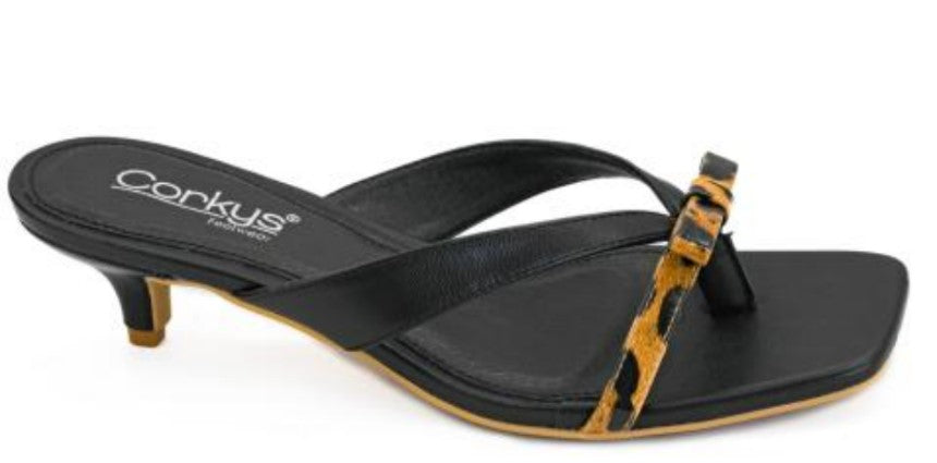Corkys Dainty Kitten Heel (Leopard/Black Combo)