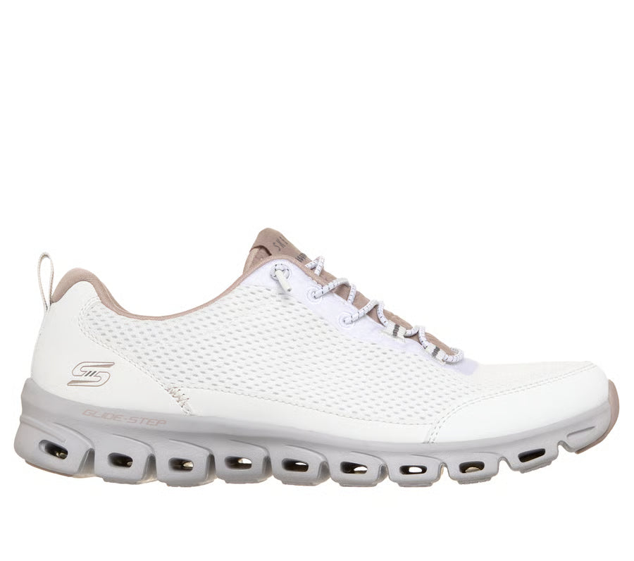 Women's Skechers Glide-Step-Muze (White/Rose)