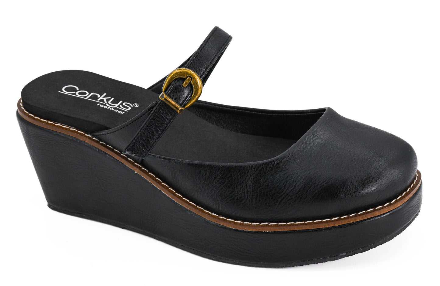 Corkys Me Time Wedge Sandal (Black)