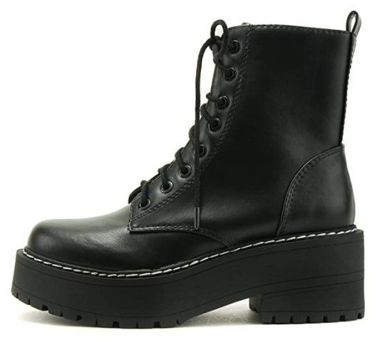 Soda Fling Chunky Lug Combat Boot Black – Shop Martins FC