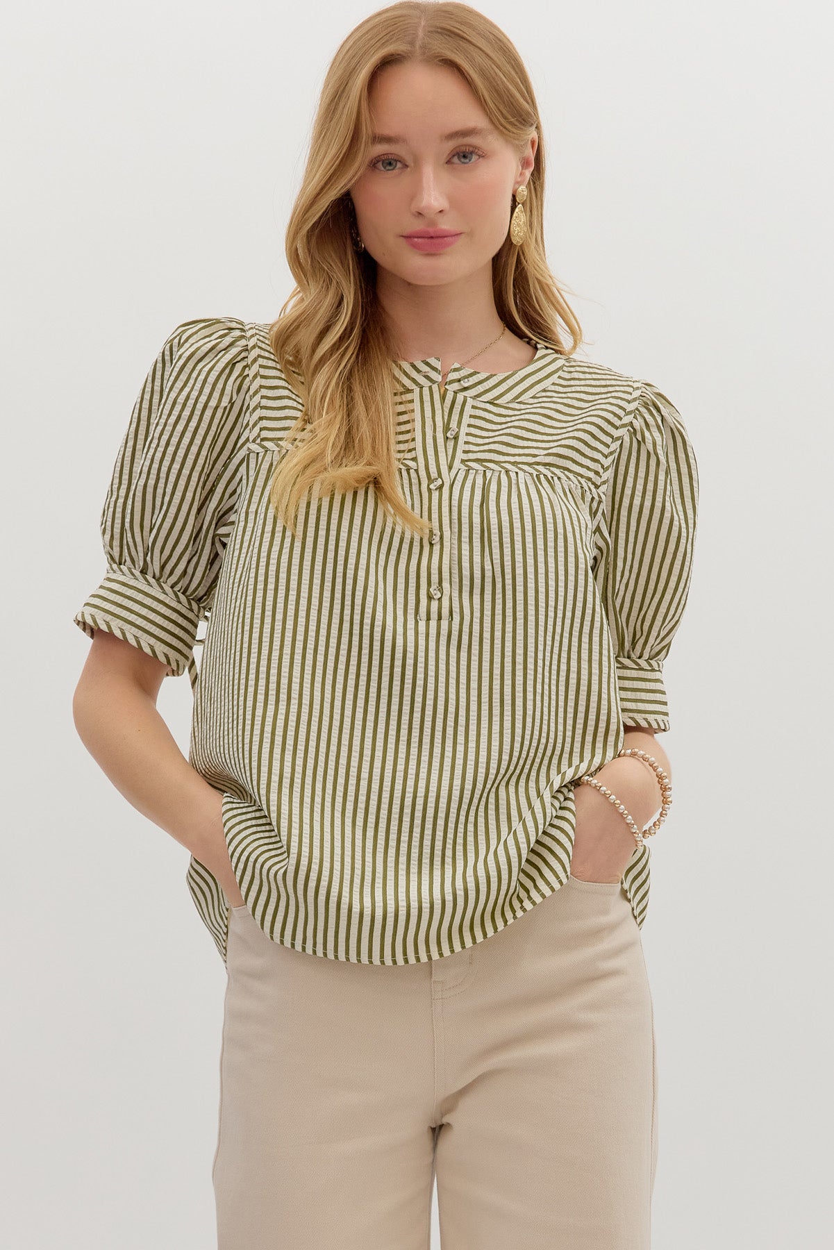 Ladies' Entro Stripe S/S Top