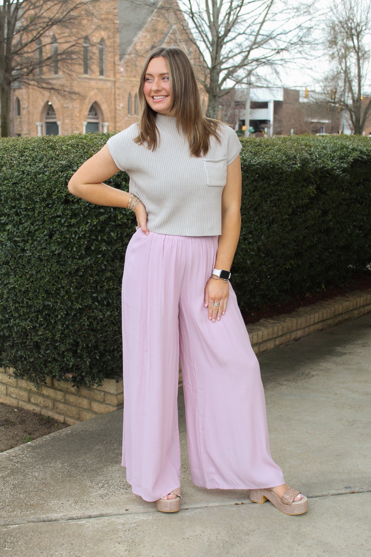 Jordyn Chiffon Pants (Lilac)