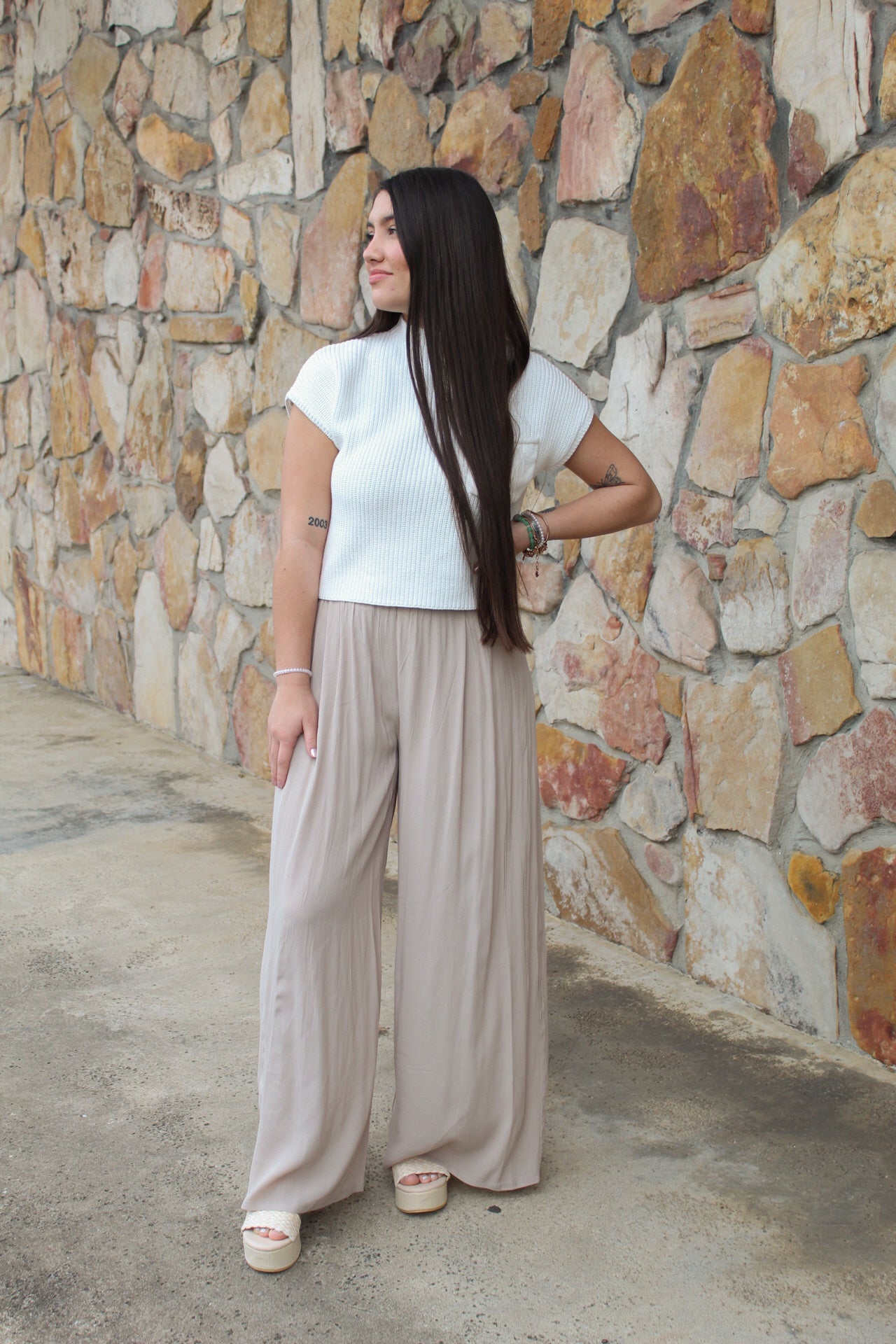 Jordyn Chiffon Pants (Light Mocha)
