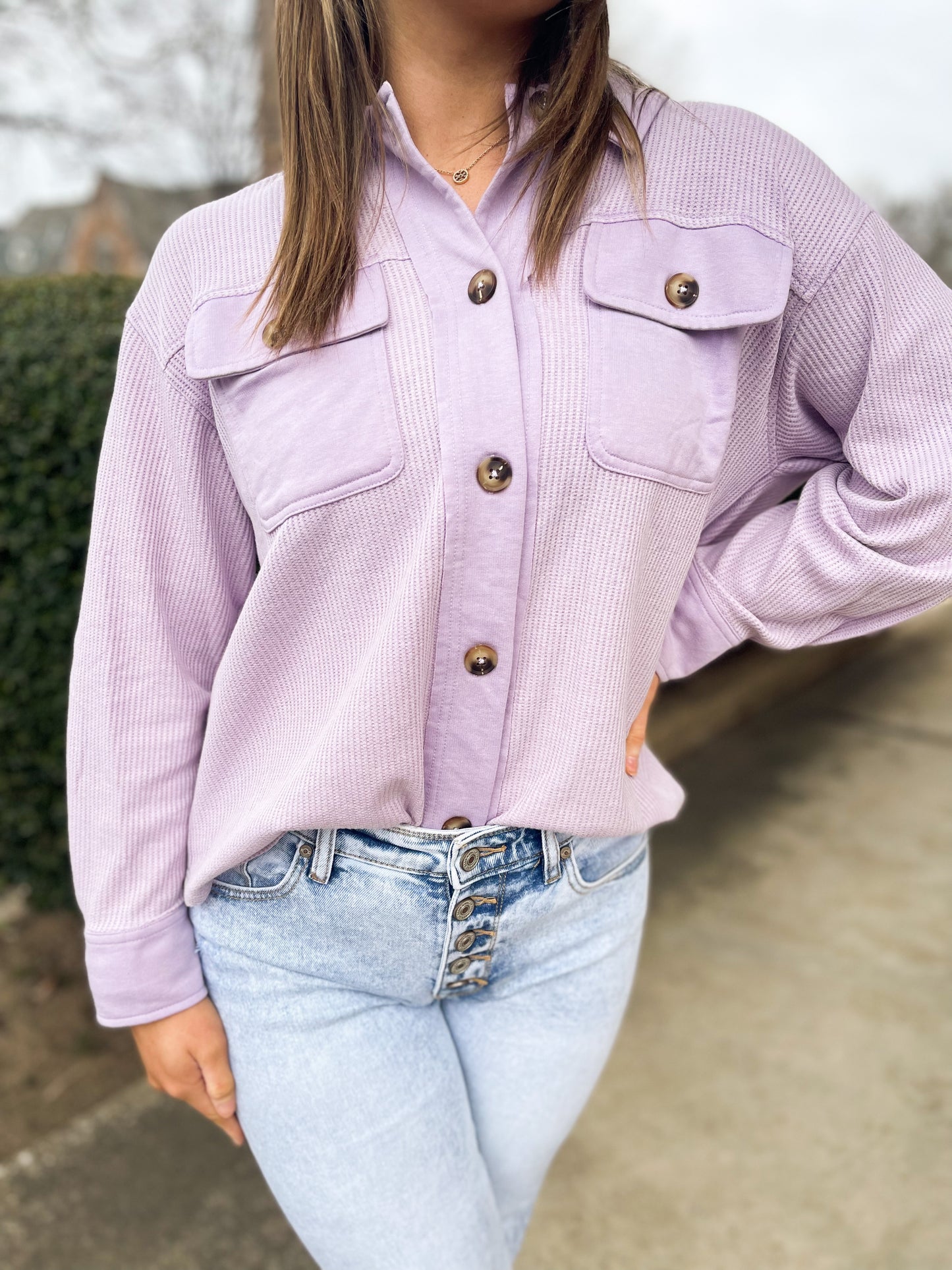 Lavender Button Down Shacket