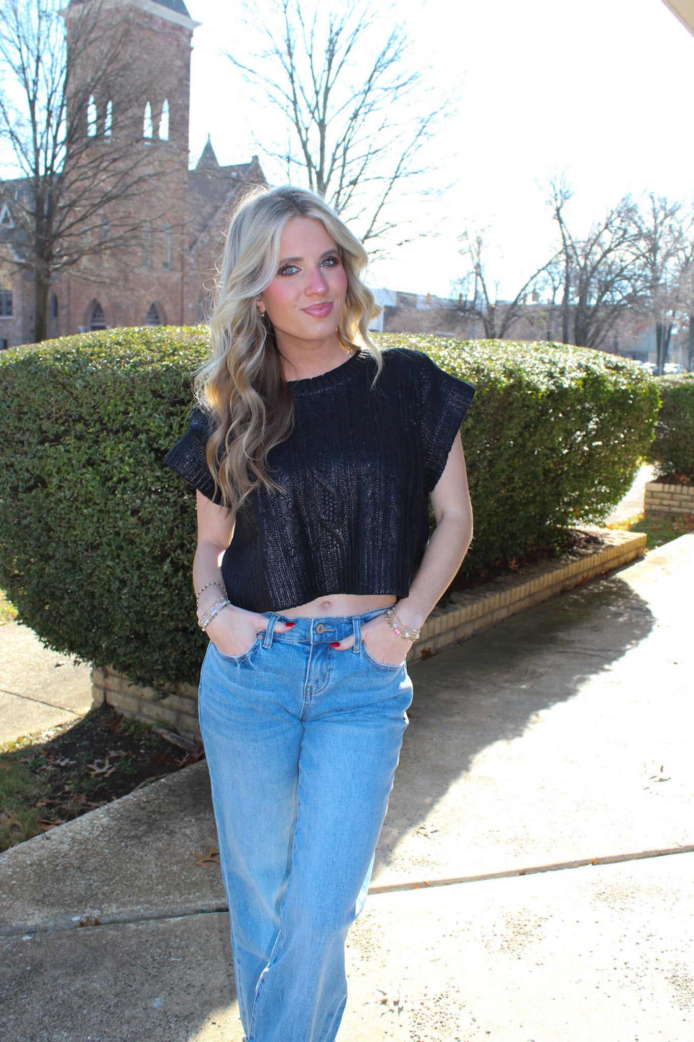 Metallic Sweater Vest