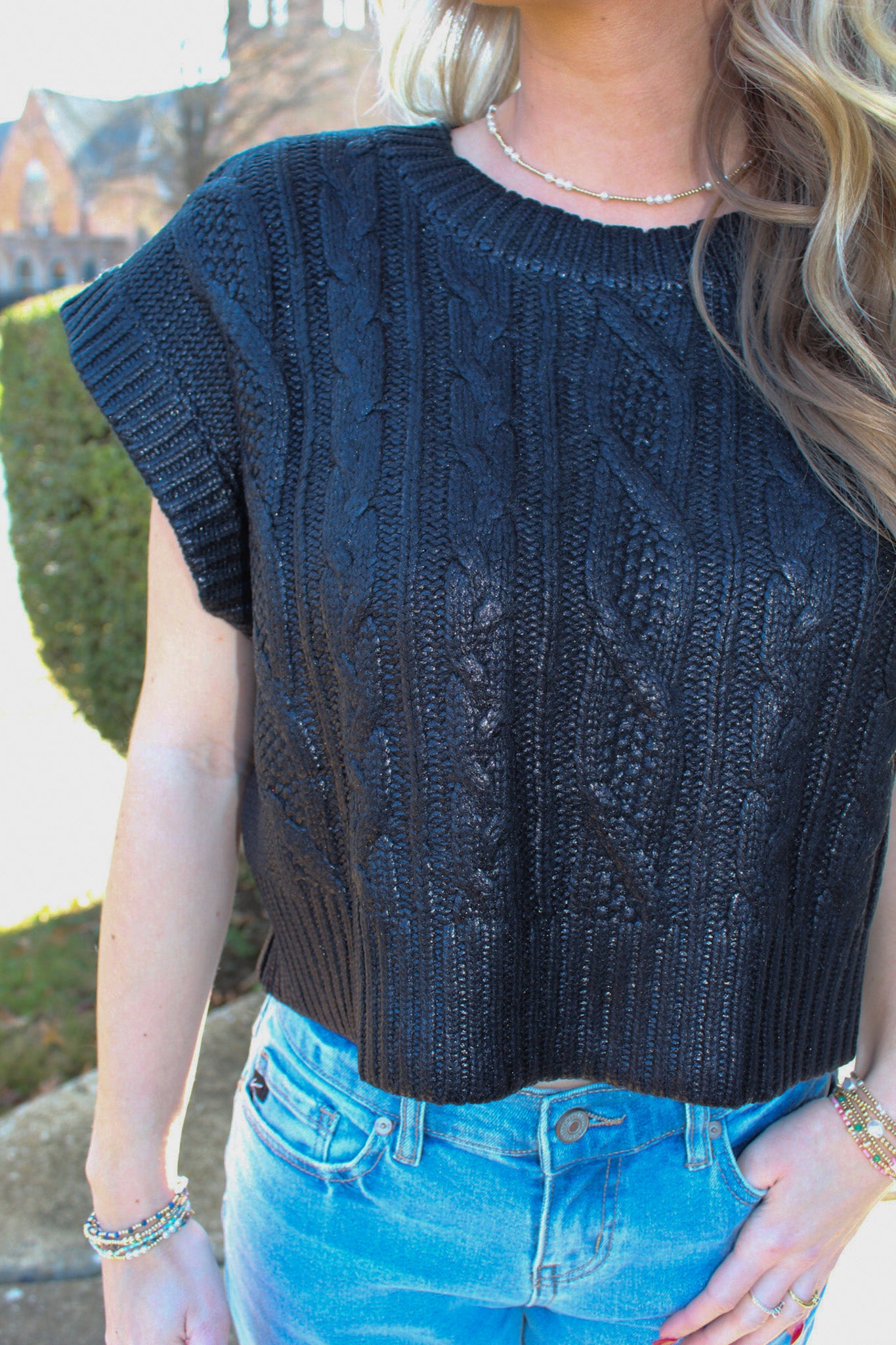 Metallic Sweater Vest