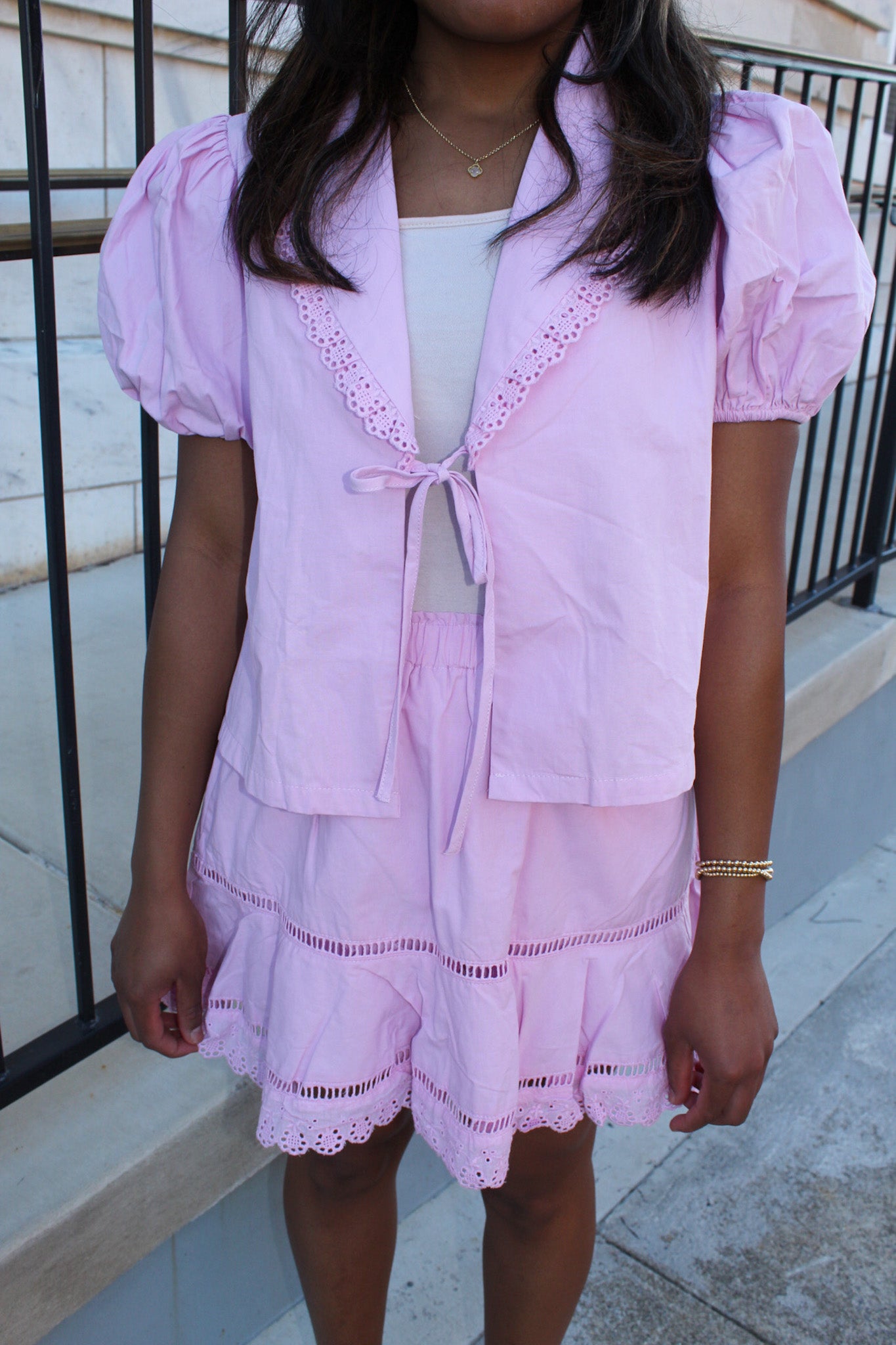 The Kate Blouse Set (Top) (Candy Pink)