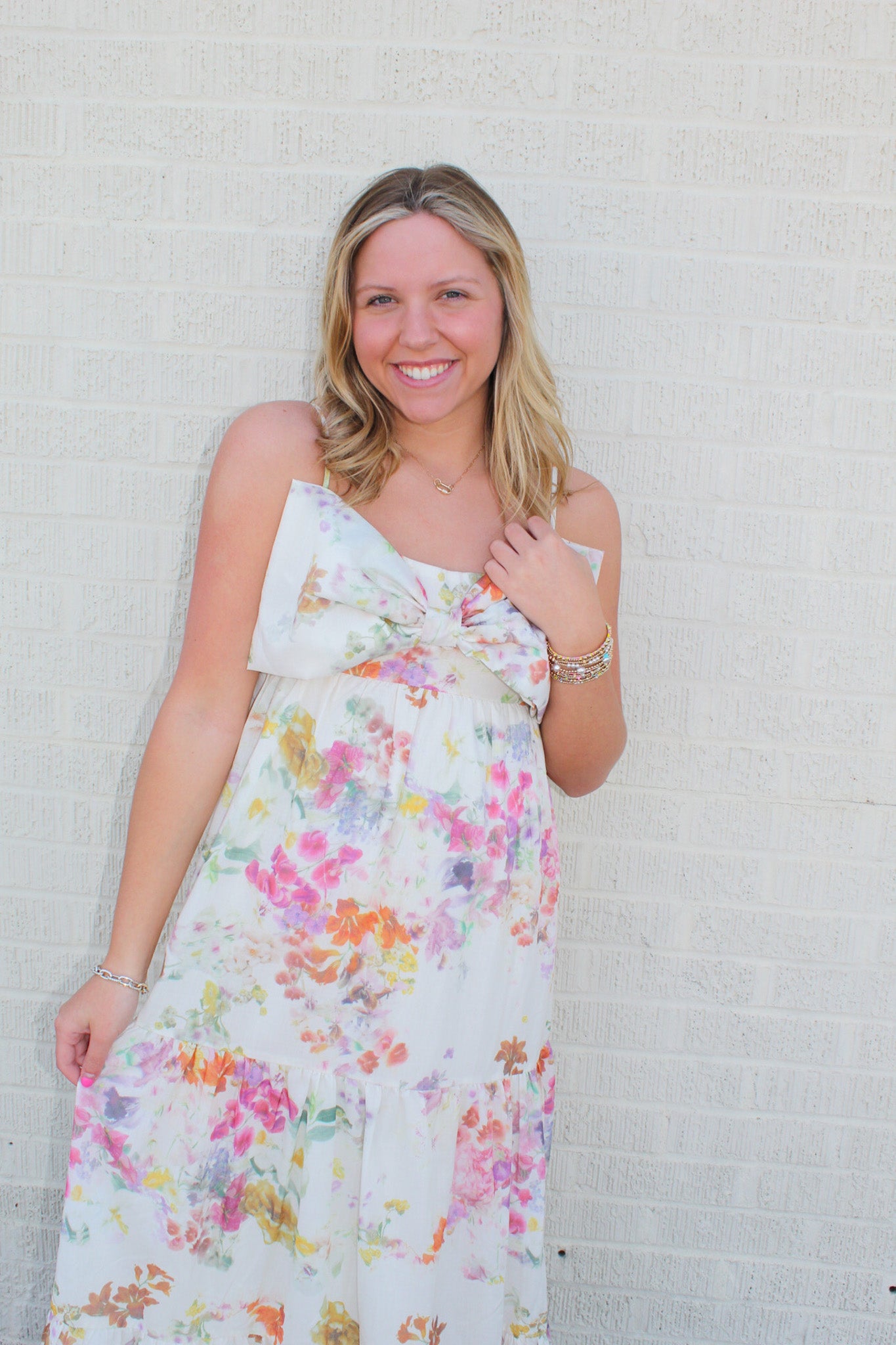 The Laurel Dress (Cream Multi Floral)